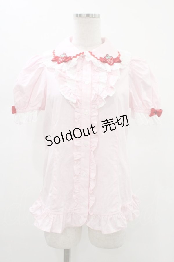 画像1: Angelic Pretty / Little Strawberryブラウス Free ピンク H-26-01-19-1016-AP-BL-NS-ZH (1)