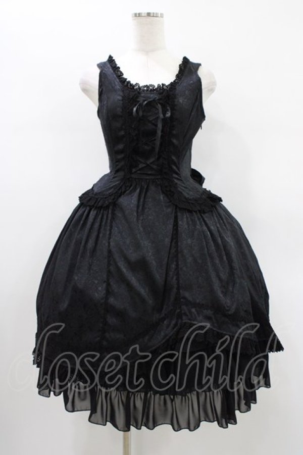 画像1: ALICE and the PIRATES / ローズバックリボンジャンパースカート FREE ブラック H-26-01-19-1020-PA-OP-YZ-ZH (1)