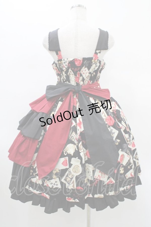 画像2: metamorphose / Wonder Card Queen of Hearts ジャンパースカート サイズ1 ブラック H-26-01-19-1021-ME-OP-NS-ZH (2)