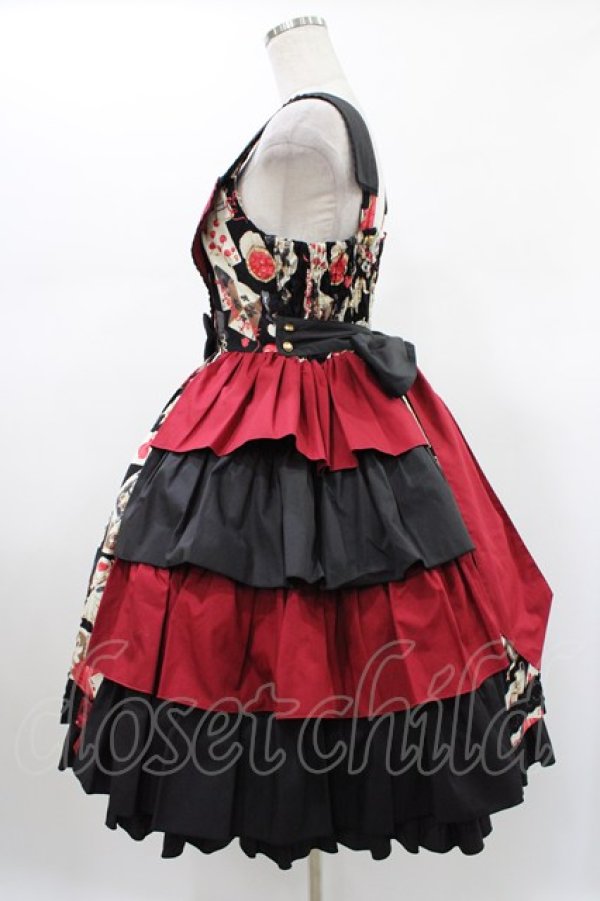 画像3: metamorphose / Wonder Card Queen of Hearts ジャンパースカート サイズ1 ブラック H-26-01-19-1021-ME-OP-NS-ZH (3)