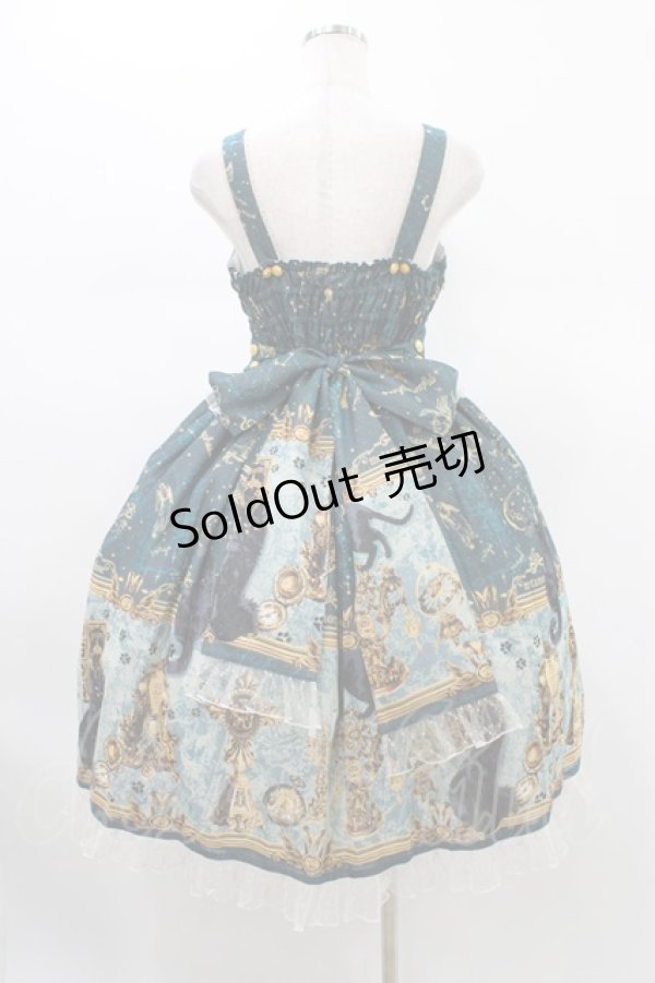 画像2: metamorphose / 黒猫と魔法の地図リボンジャンパースカート サイズ1 グリーン H-26-01-19-1023-ME-OP-NS-ZH (2)