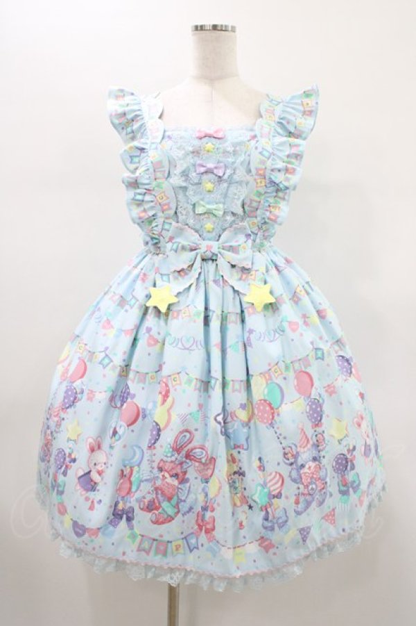 画像1: Angelic Pretty / Happy Garlandジャンパースカート Free サックス H-26-01-19-1024-AP-OP-NS-ZH (1)