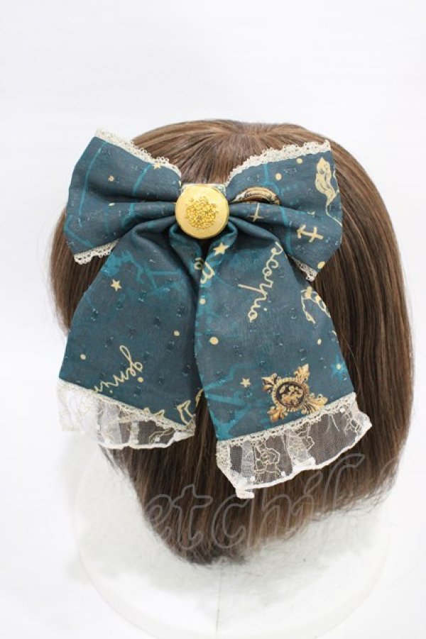 画像2: metamorphose / 黒猫と魔法の地図リボンクリップ  グリーン H-26-01-19-1004-ME-AC-NS-ZH (2)