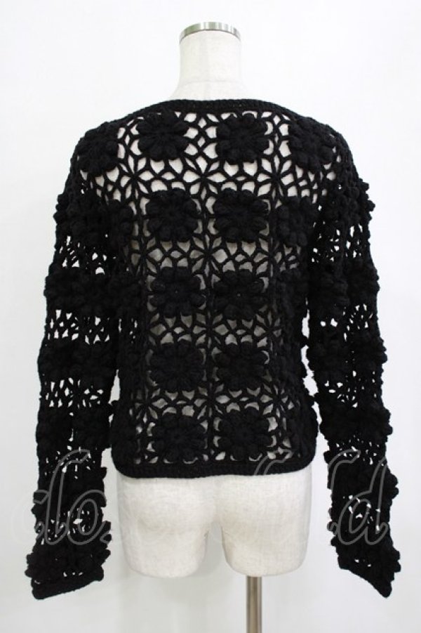 画像3: merry jenny / flowerクロシェカーディガン  ブラック H-26-01-19-055-LO-TO-KB-ZH (3)