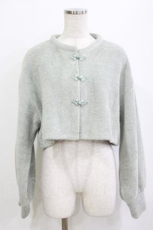 画像: merry jenny / fluffyチャイナニットソーカーディガン  ミントグリーン H-26-01-19-059-LO-TO-KB-ZH