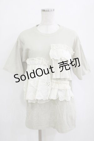 画像: merry jenny / レースフリルカットソー  ライトカーキ H-26-01-19-062-LO-TO-KB-ZH