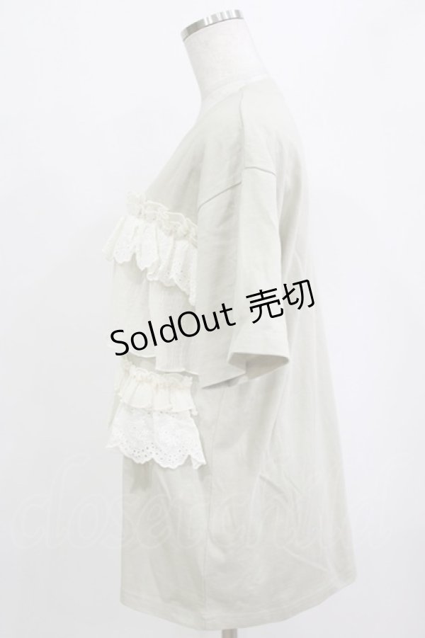 画像2: merry jenny / レースフリルカットソー  ライトカーキ H-26-01-19-062-LO-TO-KB-ZH (2)