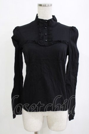 画像: BPN / ハイネックフリルカットソー  ブラック H-26-01-19-063-GO-TO-KB-ZH