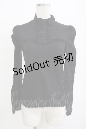 画像: BPN / ハイネックフリルカットソー  ブラック H-26-01-19-063-GO-TO-KB-ZH