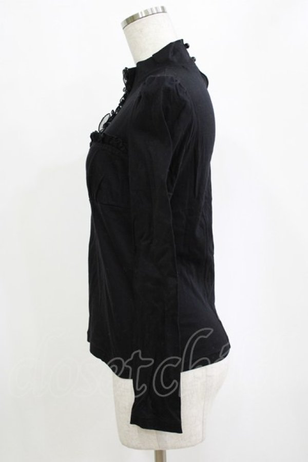 画像2: BPN / ハイネックフリルカットソー  ブラック H-26-01-19-063-GO-TO-KB-ZH (2)