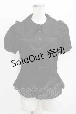 画像: BPN / サイドシャーリングパフブラウス  ブラック H-26-01-19-064-GO-BL-KB-ZH