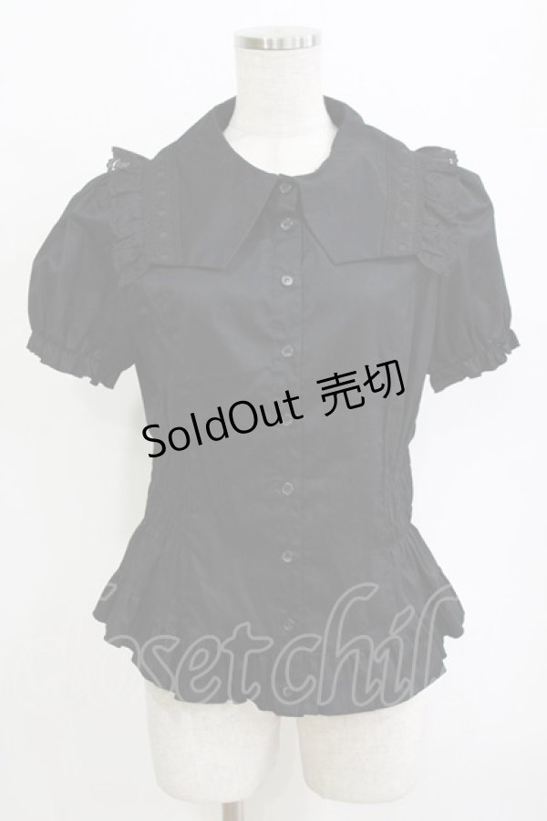 画像1: BPN / サイドシャーリングパフブラウス  ブラック H-26-01-19-064-GO-BL-KB-ZH (1)