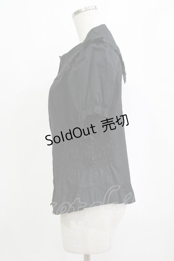 画像2: BPN / サイドシャーリングパフブラウス  ブラック H-26-01-19-064-GO-BL-KB-ZH (2)