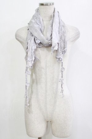 画像: axes femme / プリントレースストール  グレー H-26-01-19-065-AX-ZA-KB-ZH