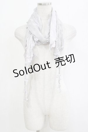 画像: axes femme / プリントレースストール  グレー H-26-01-19-065-AX-ZA-KB-ZH