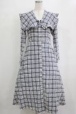 画像1: merry jenny / ぽこぽこチェックセーラーワンピース S ネイビー H-26-01-19-008-LO-OP-KB-ZH (1)