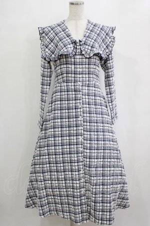 画像: merry jenny / ぽこぽこチェックセーラーワンピース S ネイビー H-26-01-19-008-LO-OP-KB-ZH