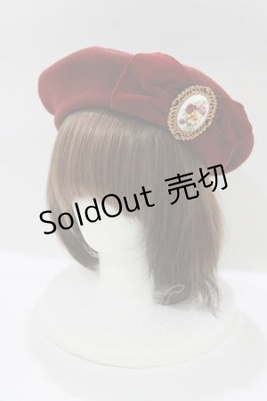 画像: corgi-corgi / 別珍リボンベレー  ワイン H-26-01-19-076-GO-AC-KB-ZH