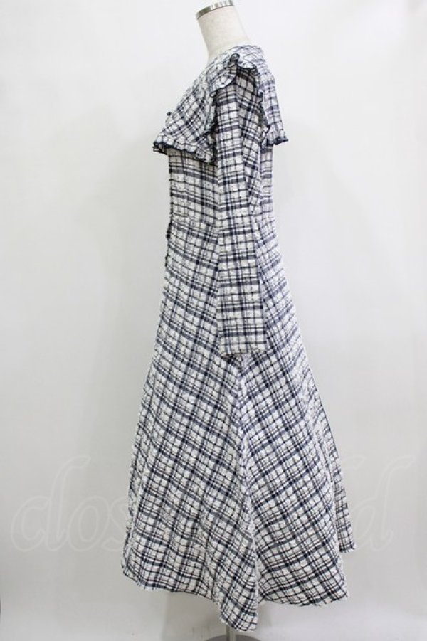 画像2: merry jenny / ぽこぽこチェックセーラーワンピース S ネイビー H-26-01-19-008-LO-OP-KB-ZH (2)