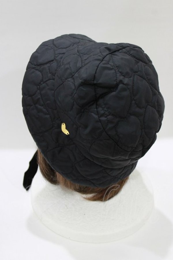 画像2: MILK / ハートキルトHat  ブラック H-26-01-19-079-ML-AC-KB-ZH (2)