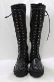 画像1: jouetie / ストレッチレースアップロングブーツ L ブラック H-26-01-19-080-EL-SH-KB-ZH (1)