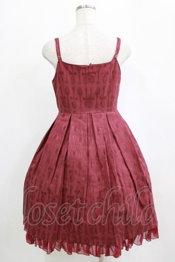 画像3: Leur Getter / スプーンジャガードシフォンリボンワンピース  ワイン H-26-01-19-001-LU-OP-KB-ZH (3)