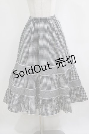 画像: merry jenny / イレギュラーチェックフレアスカート  ブラック H-26-01-19-010-LO-SK-KB-ZH