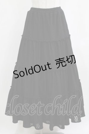 画像: merry jenny / スカラップカットレースティアードスカート  ブラック H-26-01-19-011-LO-SK-KB-ZH