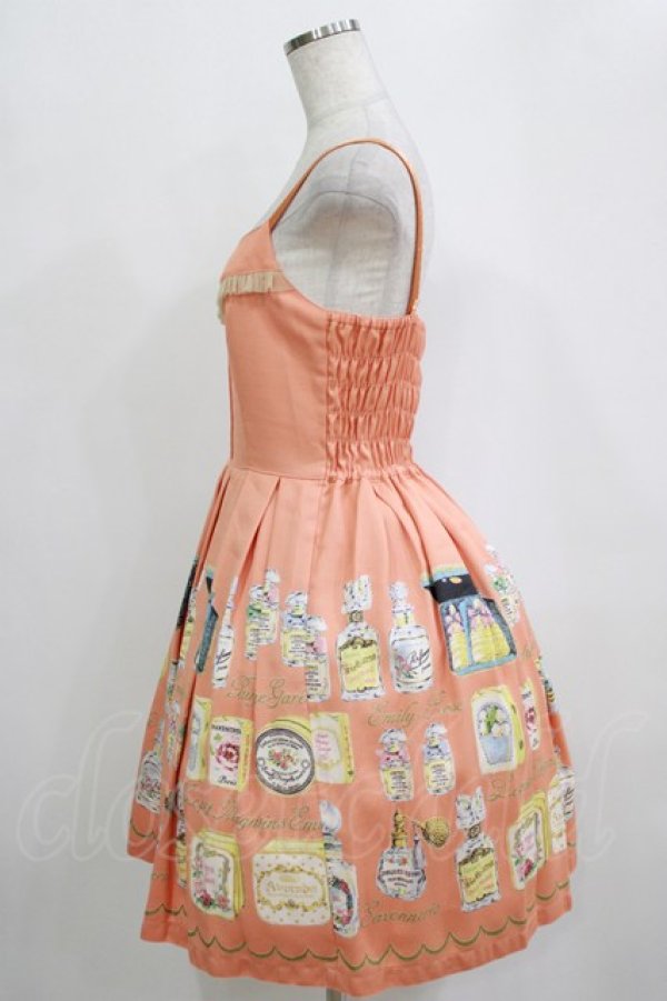 画像2: Emily Temple cute / フレグランスプチローズ付きノースリーブワンピース  オレンジ H-26-01-19-002-ET-OP-KB-ZH (2)