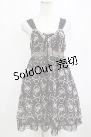 画像: axes femme / ローズリースシフォンワンピース  ブラック H-26-01-19-018-AX-OP-KB-ZH