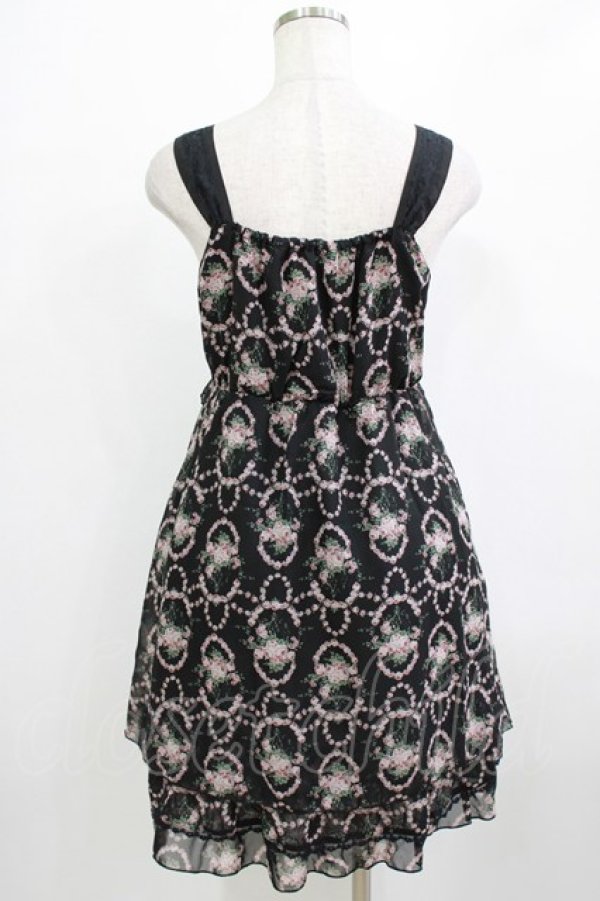 画像3: axes femme / ローズリースシフォンワンピース  ブラック H-26-01-19-018-AX-OP-KB-ZH (3)