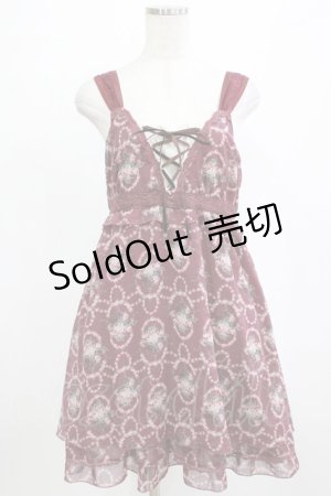 画像: axes femme / ローズリースシフォンワンピース  ワイン H-26-01-19-019-AX-OP-KB-ZH