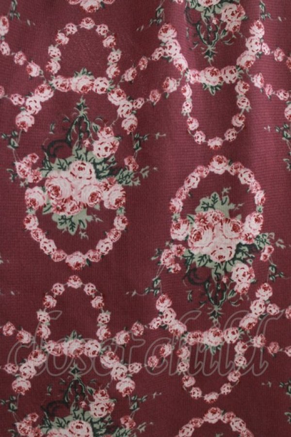 画像4: axes femme / ローズリースシフォンワンピース  ワイン H-26-01-19-019-AX-OP-KB-ZH (4)