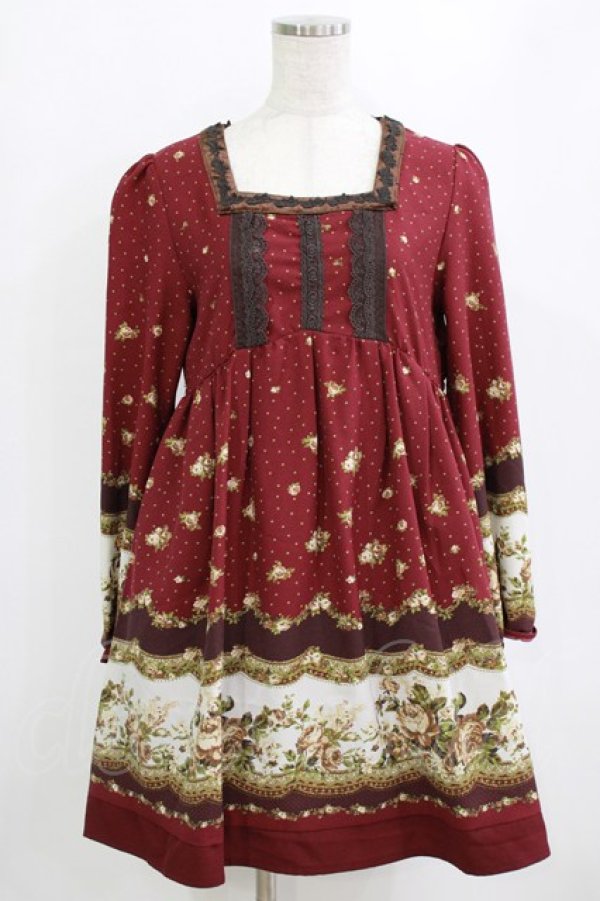 画像1: axes femme / ローズドットチュニック  ワイン H-26-01-19-020-AX-OP-KB-ZH (1)