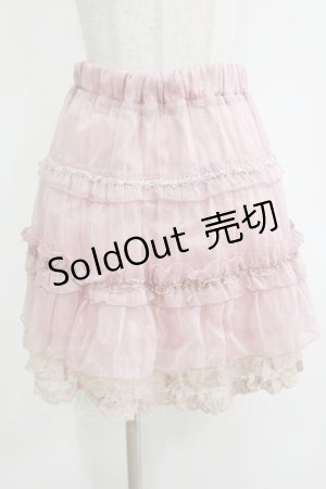 画像: axes femme / レースフリルスカート  ピンク H-26-01-19-022-AX-SK-KB-ZH