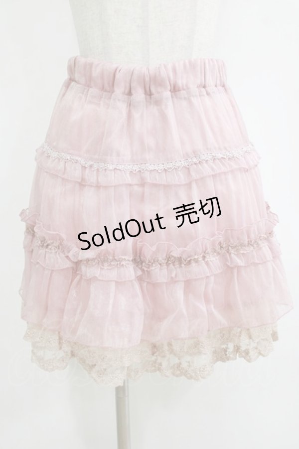 画像1: axes femme / レースフリルスカート  ピンク H-26-01-19-022-AX-SK-KB-ZH (1)