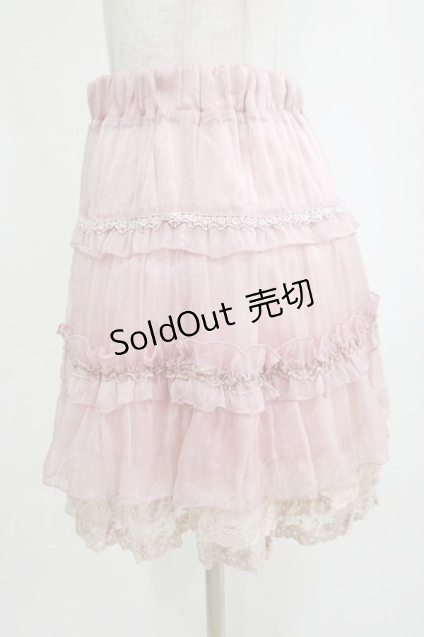 画像2: axes femme / レースフリルスカート  ピンク H-26-01-19-022-AX-SK-KB-ZH (2)