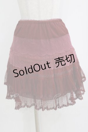 画像: axes femme / チュールプリーツスカート  ワイン H-26-01-19-023-AX-SK-KB-ZH