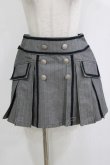 画像1: BPN / ダブルボタンタックスカート  グレー H-26-01-19-025-GO-SK-KB-ZH (1)