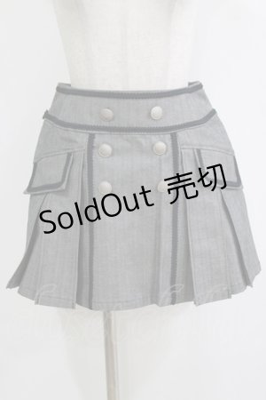 画像: BPN / ダブルボタンタックスカート  グレー H-26-01-19-025-GO-SK-KB-ZH