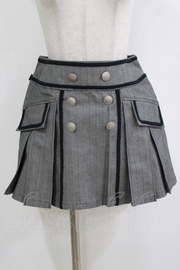 画像1: BPN / ダブルボタンタックスカート  グレー H-26-01-19-025-GO-SK-KB-ZH (1)