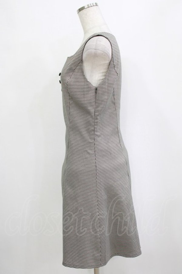 画像5: Fi.n.t / スカラップ使いレイヤードチェックワンピース Free BLACK×GY H-26-01-20-024-CA-OP-NS-ZH (5)