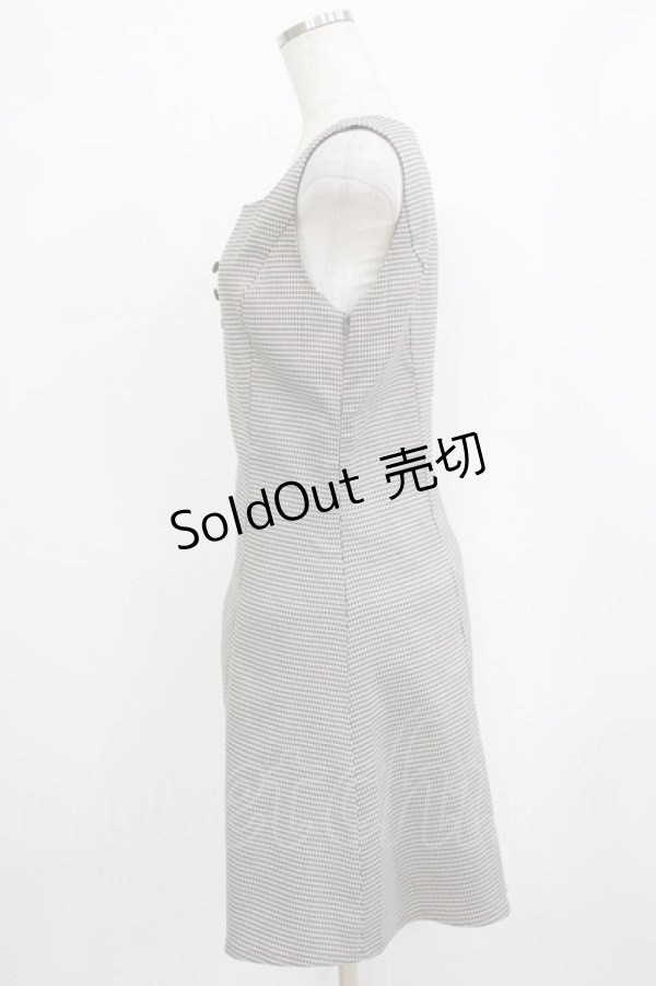 画像5: Fi.n.t / スカラップ使いレイヤードチェックワンピース Free BLACK×GY H-26-01-20-024-CA-OP-NS-ZH (5)