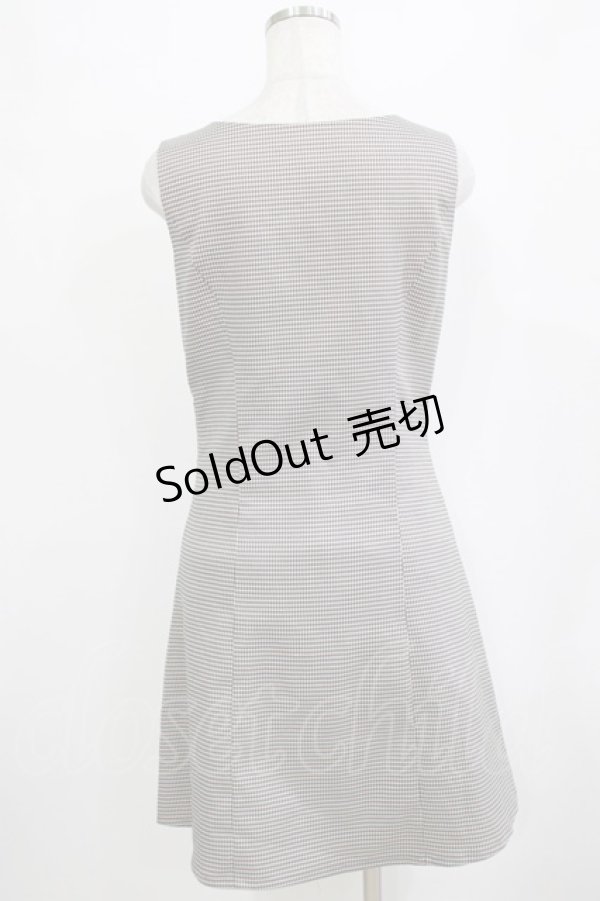 画像6: Fi.n.t / スカラップ使いレイヤードチェックワンピース Free BLACK×GY H-26-01-20-024-CA-OP-NS-ZH (6)