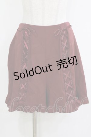 画像: axes femme POETIQUE / レースアップキュロットパンツ M ワイン H-26-01-20-029-AX-PA-NS-ZH