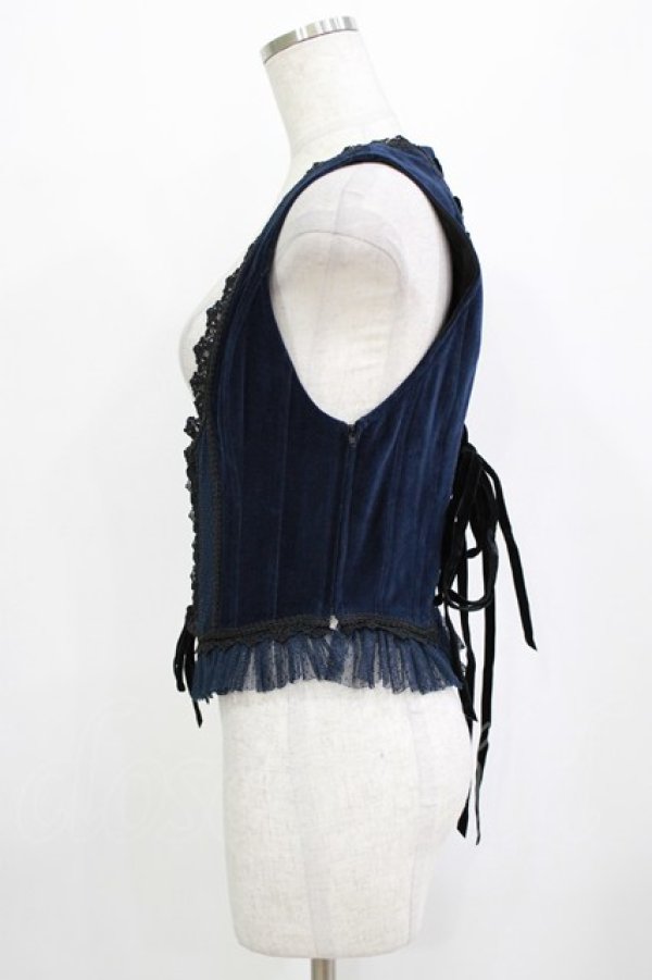画像2: Hoshibako Works / ルージュ&ノワールボディスコルセットベスト Free ネイビー H-26-01-20-031-LO-JA-NS-ZH (2)