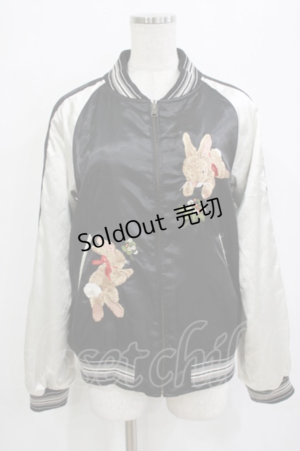 画像1: PINK HOUSE / うさぎ刺繍ブルゾン Free ブラック H-26-01-20-036-LO-JA-NS-ZH (1)