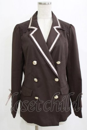 画像: axes femme / 袖レースアップジャケット M ブラウン H-26-01-20-037-AX-JA-NS-ZH