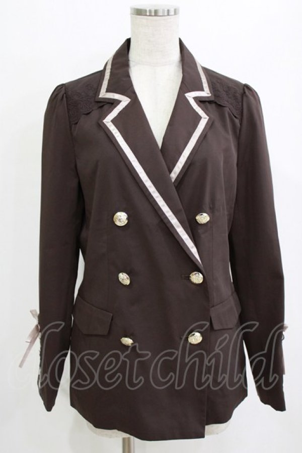 画像1: axes femme / 袖レースアップジャケット M ブラウン H-26-01-20-037-AX-JA-NS-ZH (1)