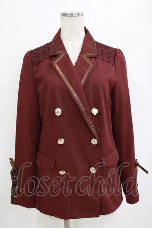 画像: axes femme / 袖レースアップジャケット M ワイン H-26-01-20-038-AX-JA-NS-ZH